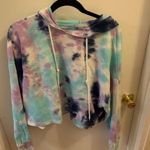 Forever 21 1X Cropped Tie-Dye Sweatshirt